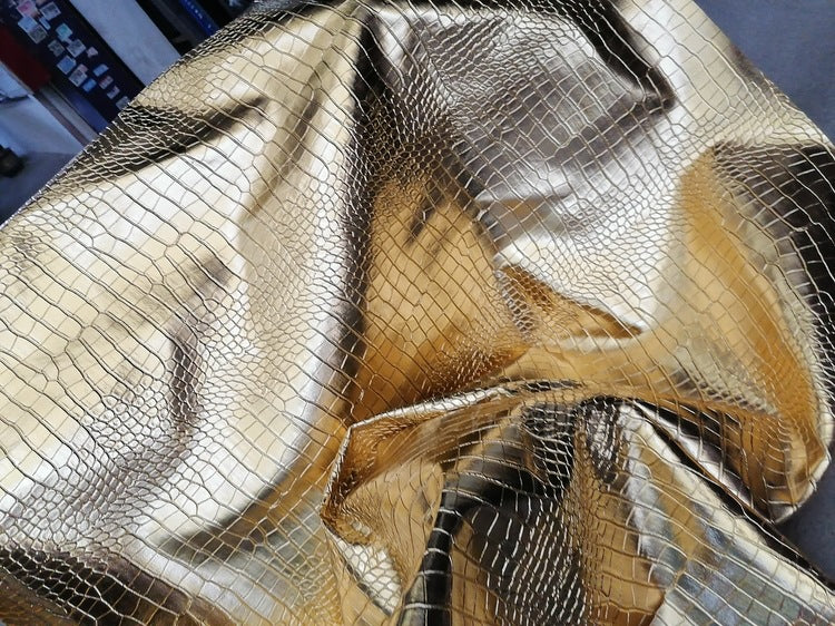 Krokodil-Kunstleder Gold und Silber – Bild 4 | LuxeStyle