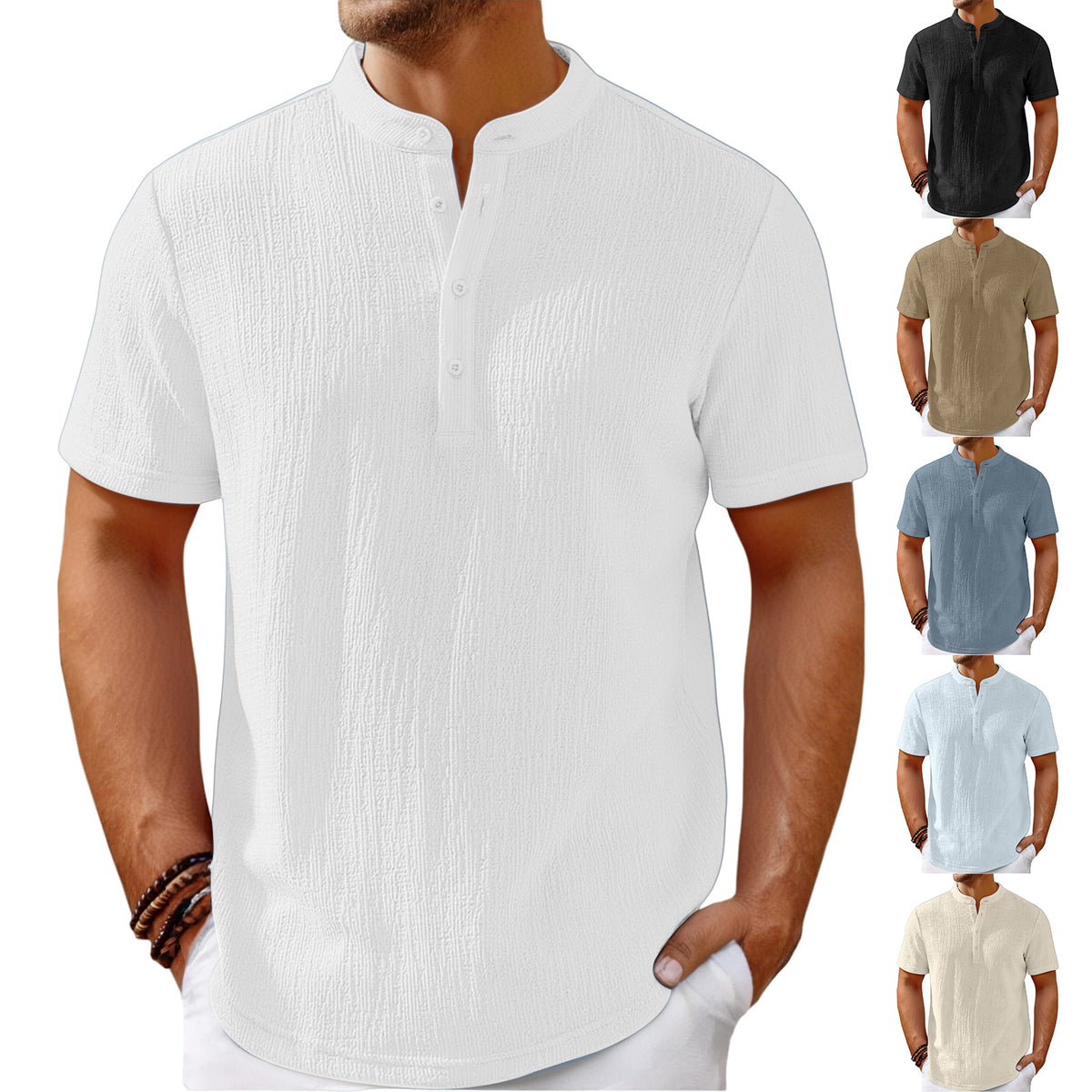 Herren Leinenhemd gestreift – Bild 4 | LuxeStyle