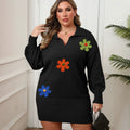 Polo-Rollkragen Bodycon Strickkleid