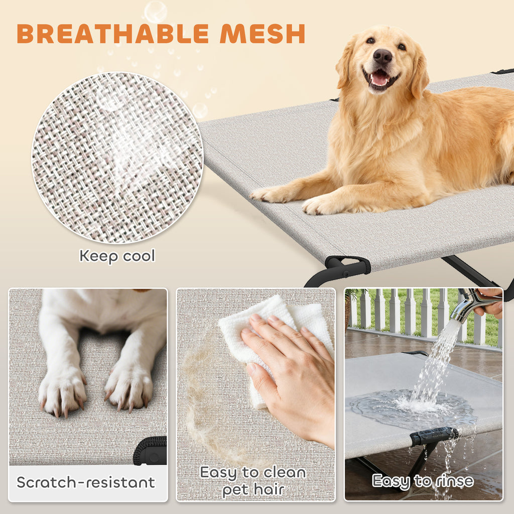Erhöhtes Hundebett für grosse Hunde, Beige
