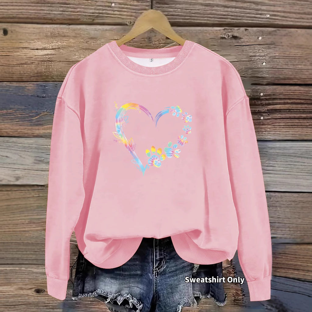 Pullover mit Herz- und Pfoten-Print