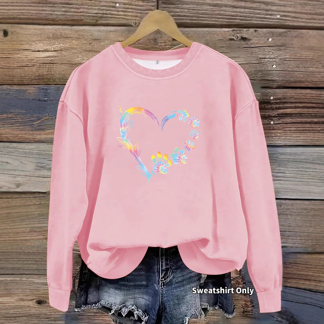 Pullover mit Herz- und Pfoten-Print