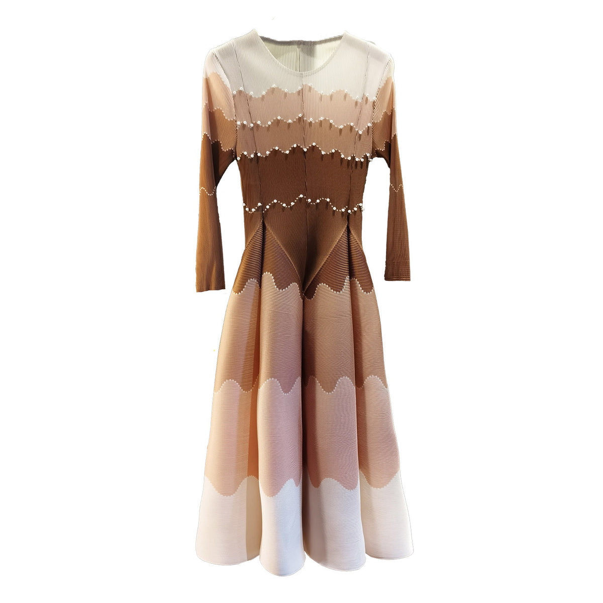 Elegant bedrucktes Color-Block Kleid – Bild 4 | LuxeStyle