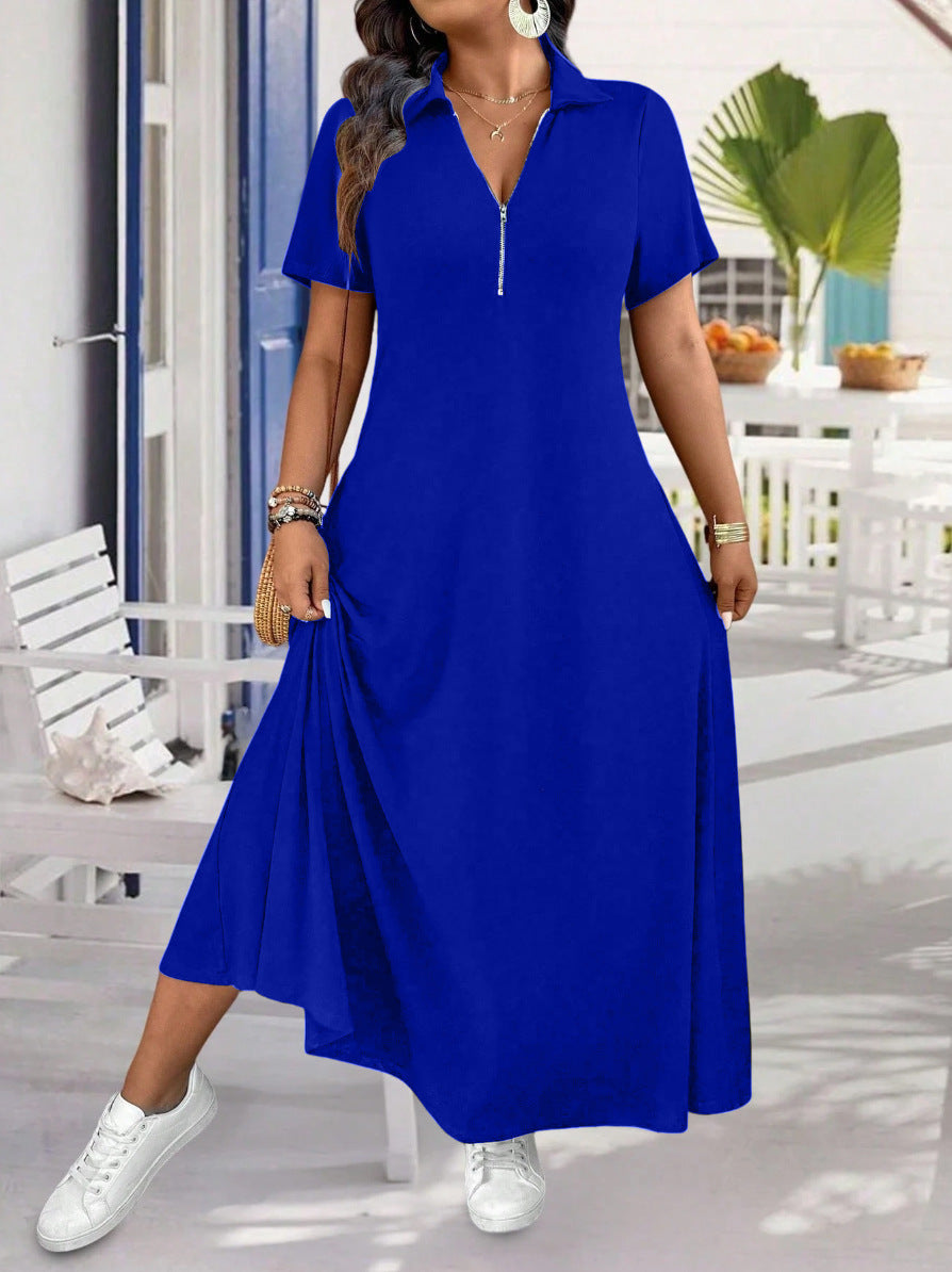 Einfaches Kurzarm-Kleid mit Reissverschluss