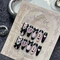 Handgemachte Blac Peach Herz Nagelsticker – Bild 3 | LuxeStyle