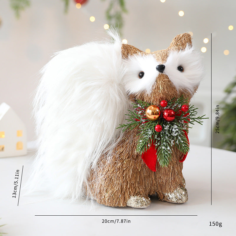 Weihnachtsornamente aus Stroh – Elch, Eichhörnchen, Reh – Bild 4 | LuxeStyle