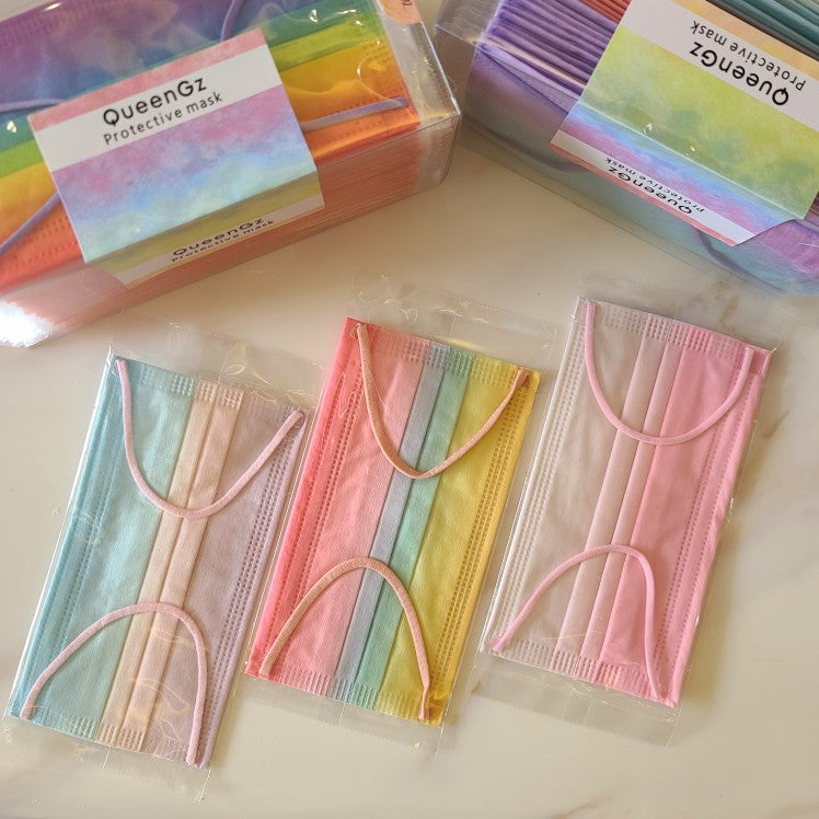 Regenbogen Farbverlauf Masken 30er-Pack