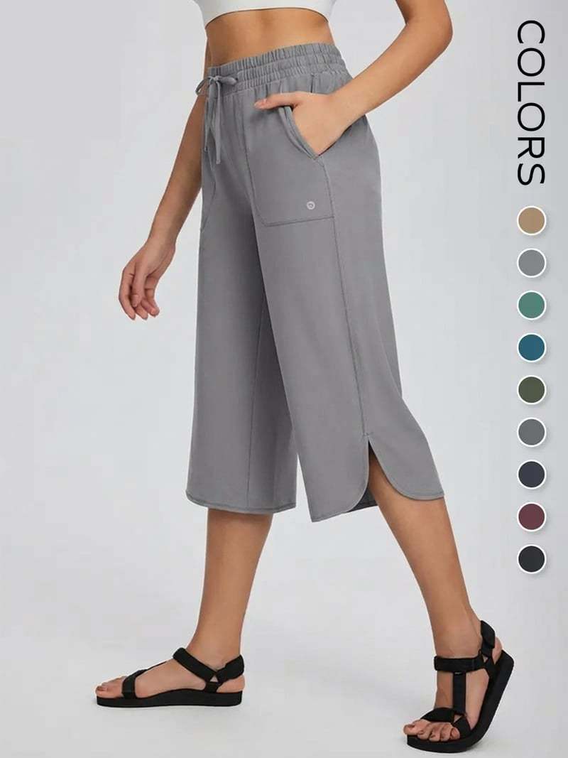 Caprihose mit weitem Bein und Gummizug
