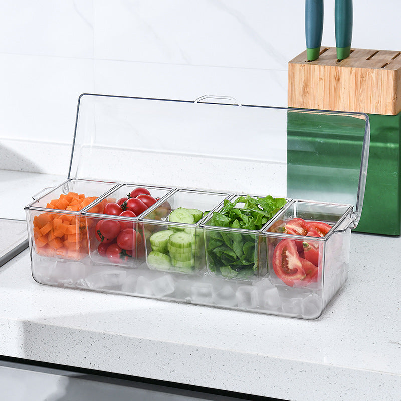 Transparenter Doppel-Salat-Container mit Deckel