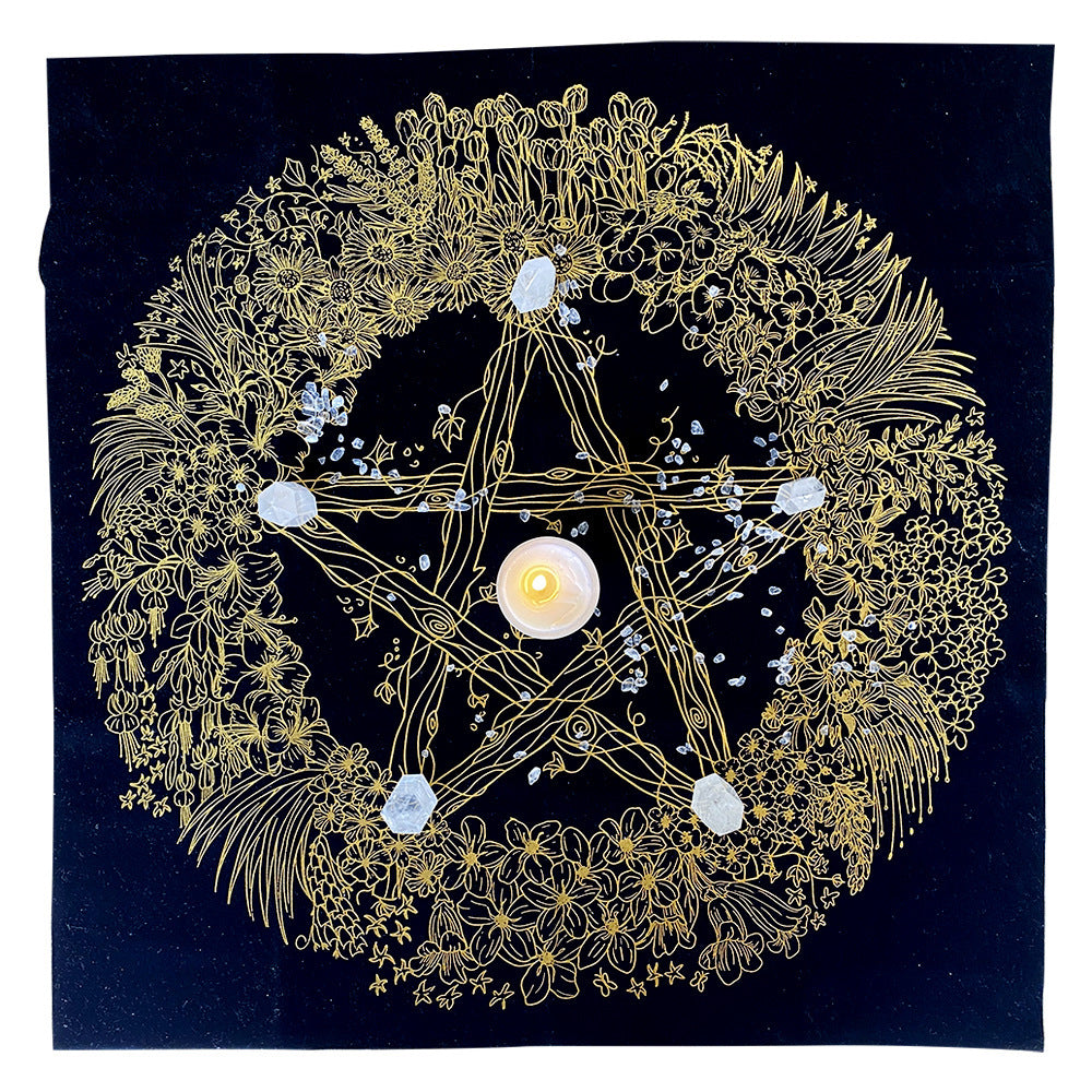 Samt-Tarot-Tuch «Crystal Flower Story» | LuxeStyle
