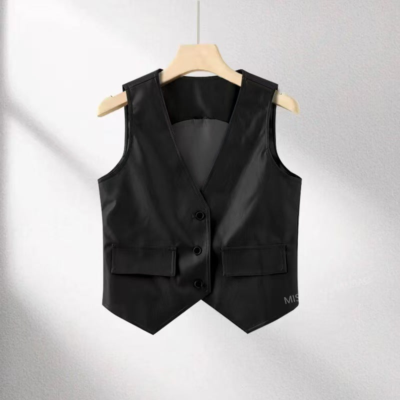 Retro PU-Weste für Damen