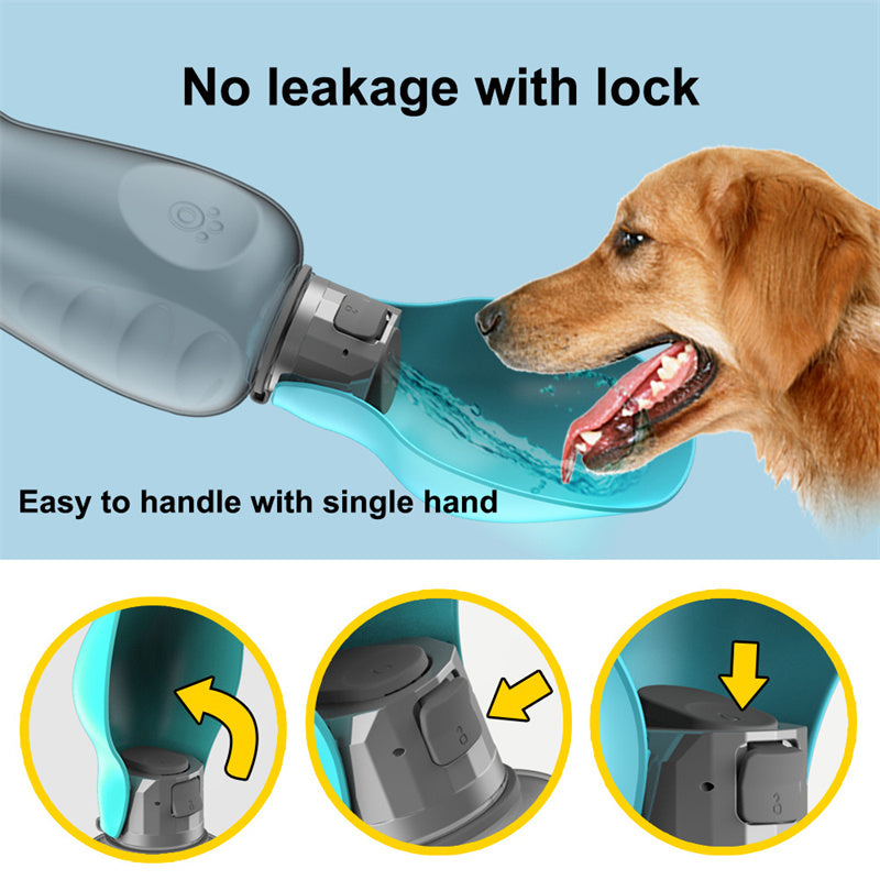 Hunde-Trinkflasche mit Napf – 800ml