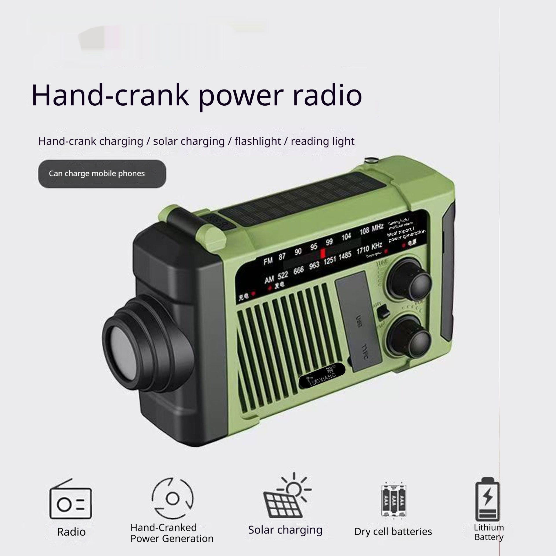 Solar-Notfallradio mit Handkurbel