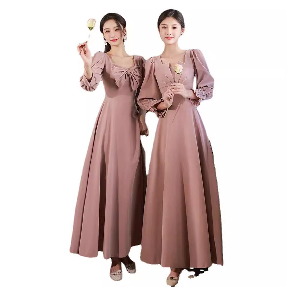 Samt-Abendkleid mit langen Ärmeln – Bild 3 | LuxeStyle