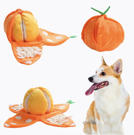 Interaktives Plüsch-Hundespielzeug, Orange