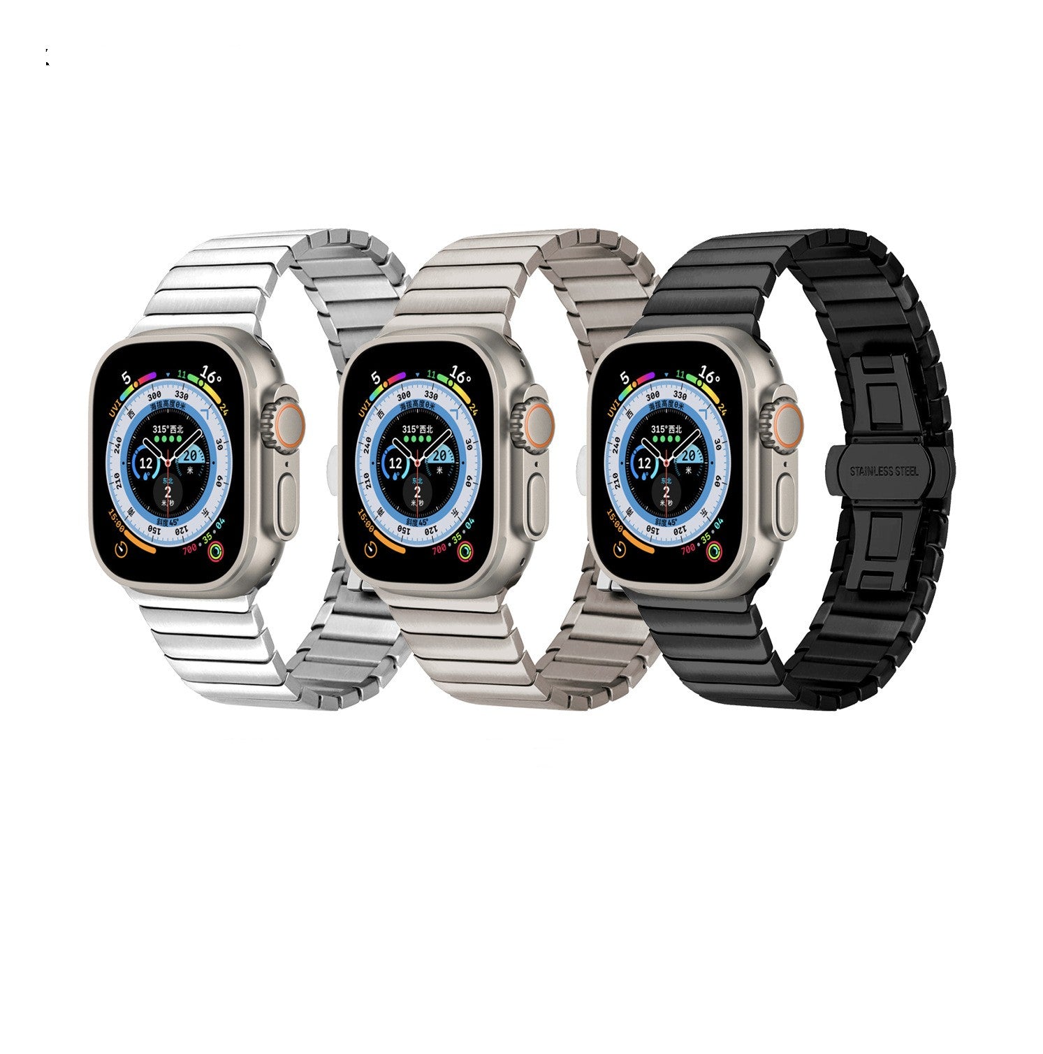 Edelstahl-Armband für Apple Watch 8, Schleifenschnalle