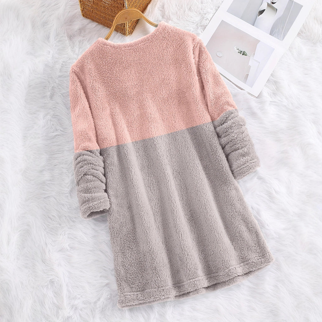 Damen Rundhals-Pullover mit Farbakzenten