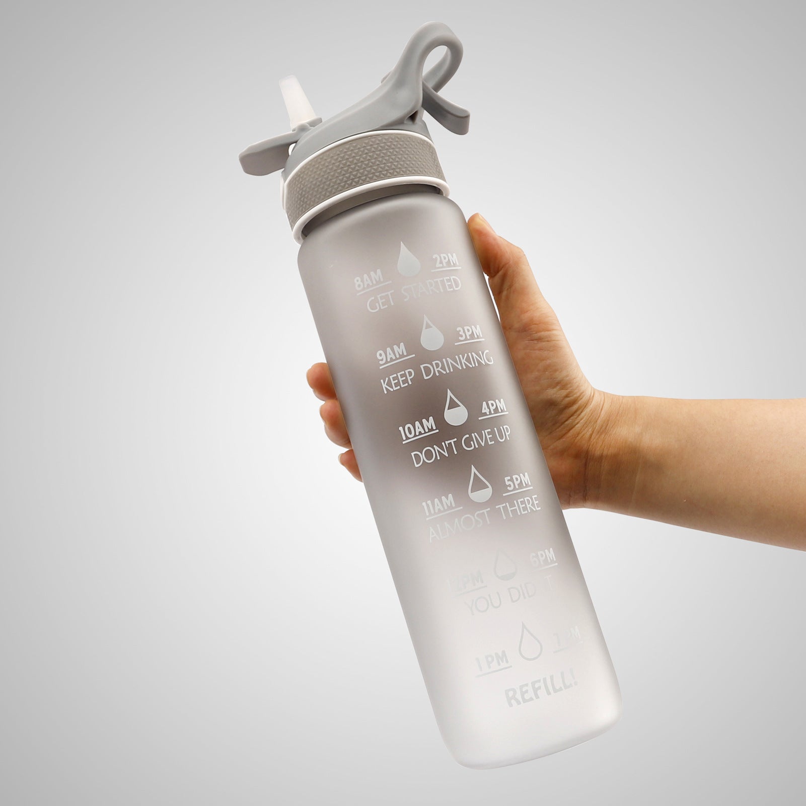 Sport-Trinkflasche mit Sprühfunktion & Zeitmarker
