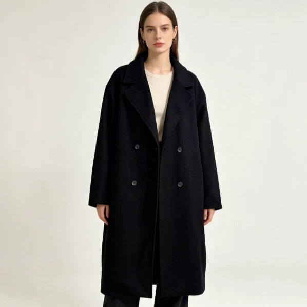 Damen Mid-length Cardigan Mantel aus Wolle – Bild 5 | LuxeStyle