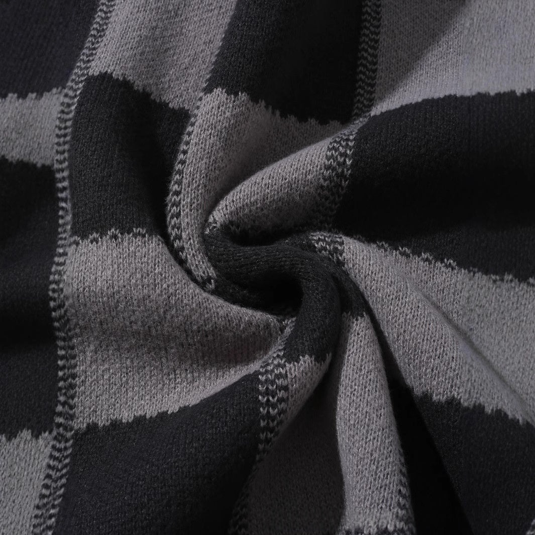 Retro Sweater Herren Crew Neck Chunky Knit