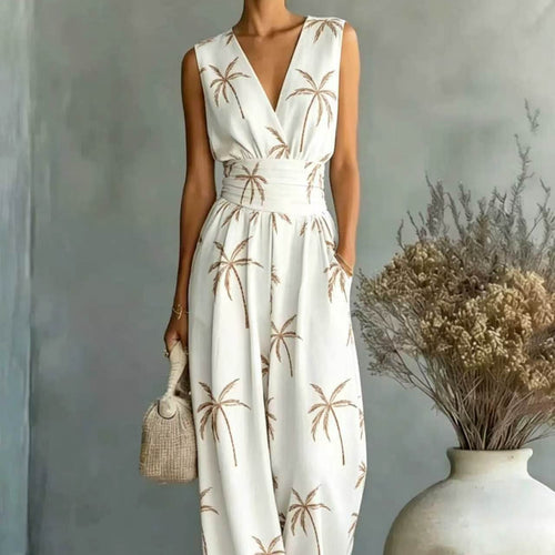 Ärmelloser Jumpsuit mit V-Ausschnitt – Ansicht 2