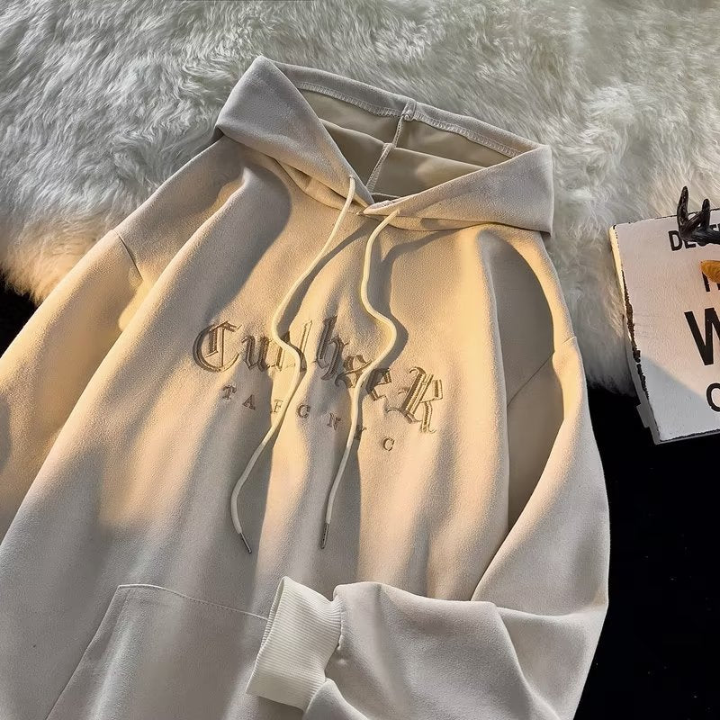 Premium Hoodie mit Letter-Stickerei