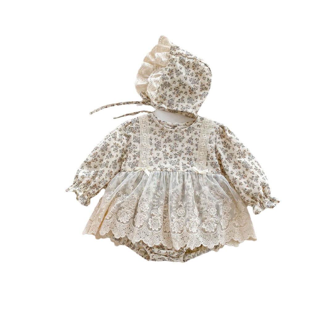 Baby Strampler Langarm mit Spitze und Hut – Bild 5 | LuxeStyle