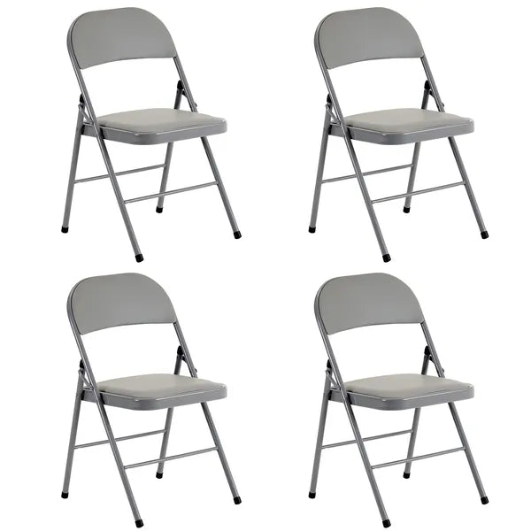 4er-Set klappbare Stühle, Grau