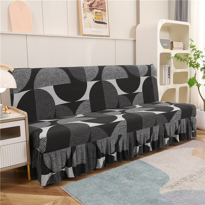 Stretch-Sofabezug für Schlafsofas mit Rocksaum – Ansicht 3