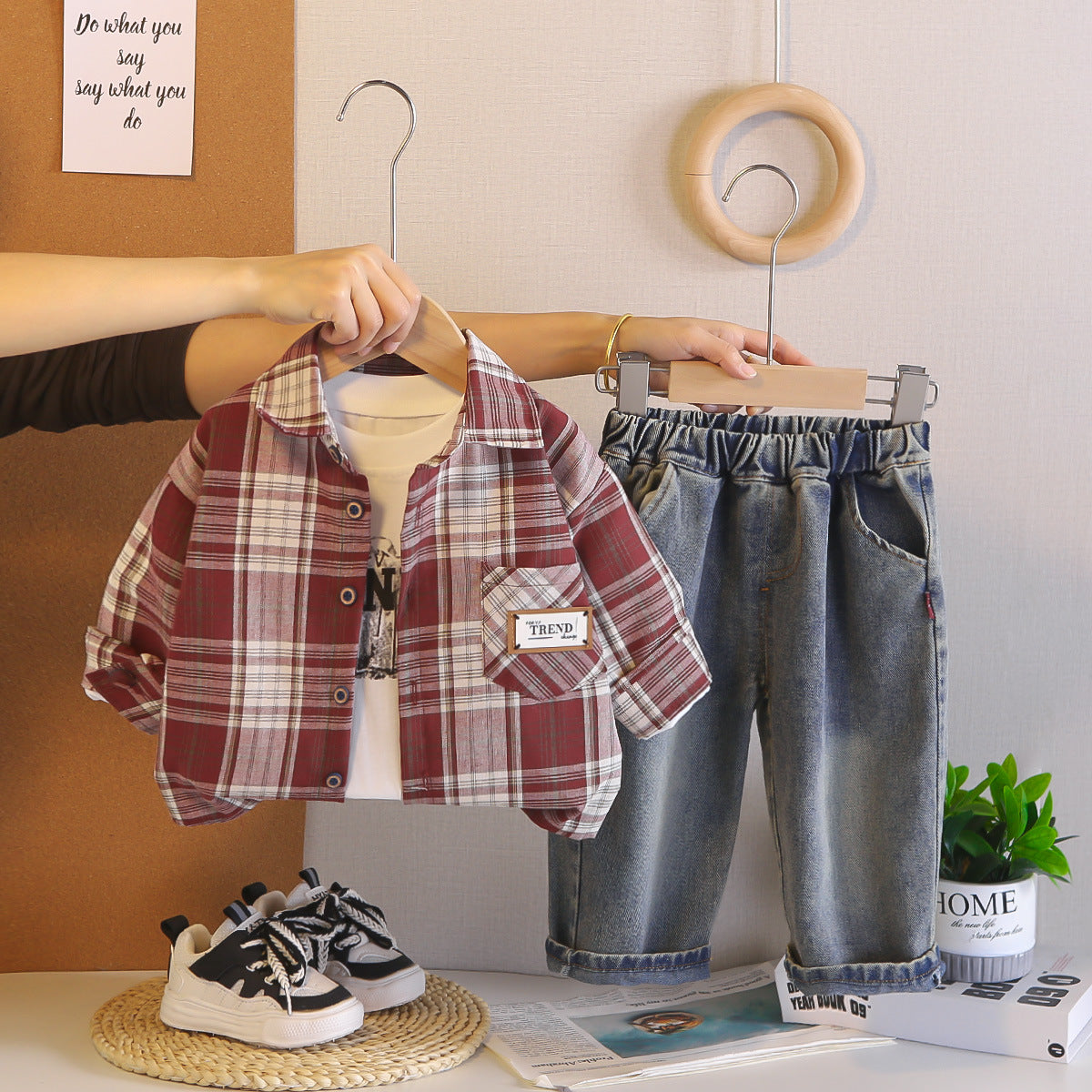 Kinder‑Set 3‑teilig in Check‑Muster · 3 Stück – Bild 2 | LuxeStyle