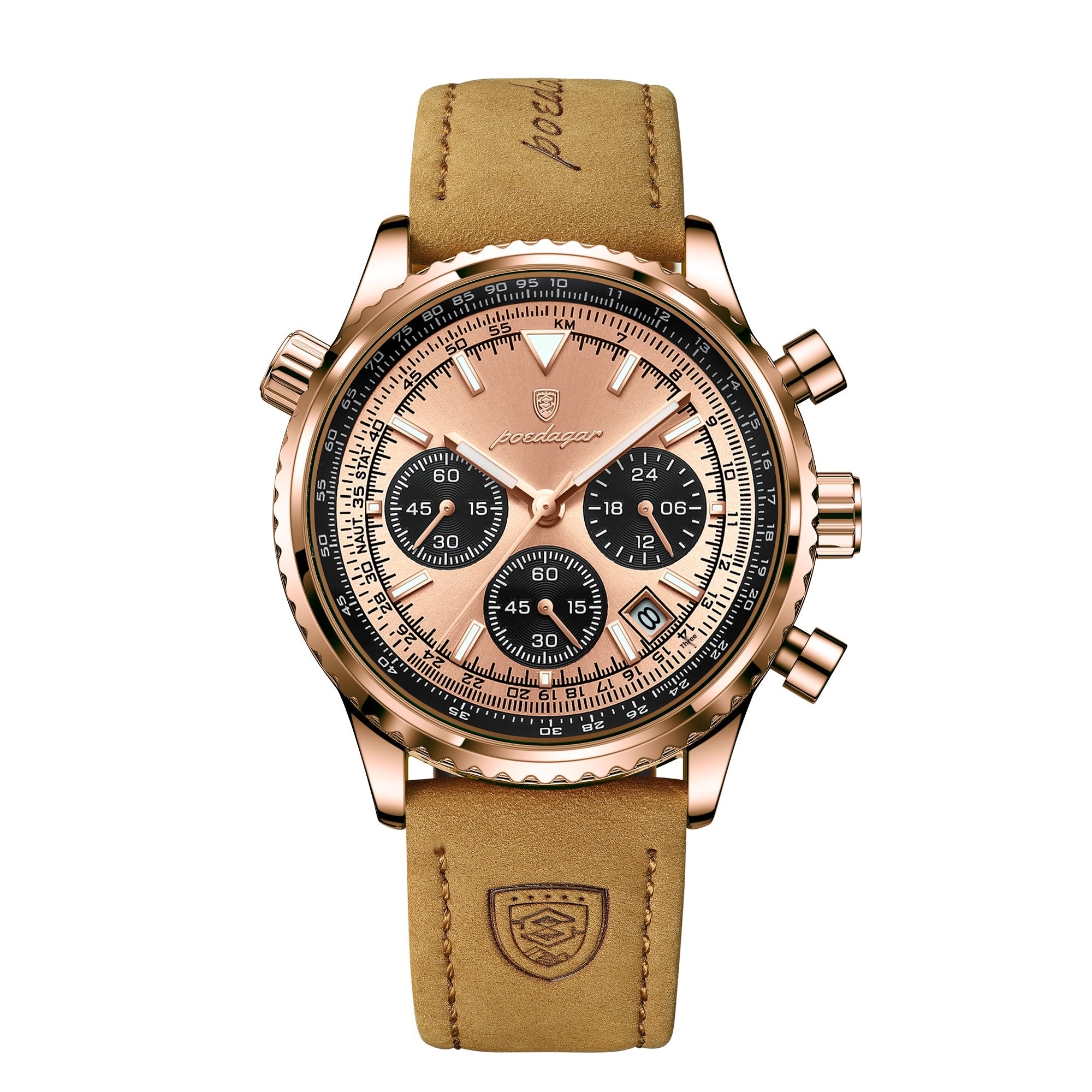 Multifunktionale Herrenuhr mit Nachtlicht