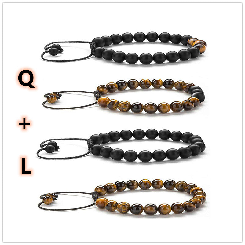 Tiger Eye Partnerarmbänder aus mattem Achat