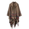 Tassel Fashion Jacquard Kapuzen-Cape | LuxeStyle