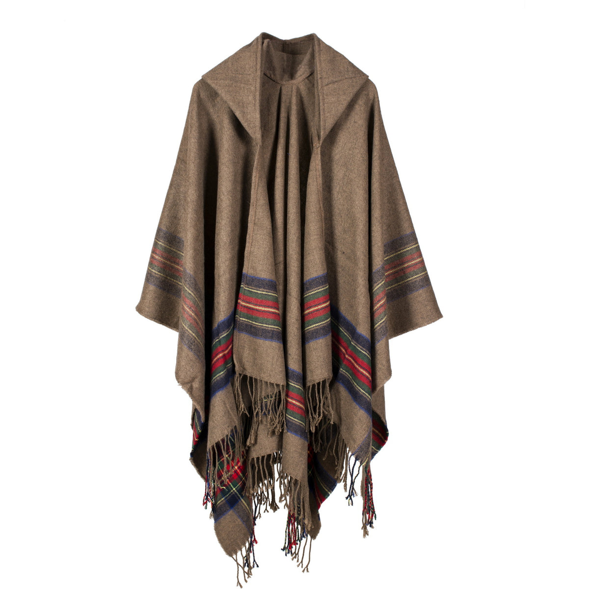 Tassel Fashion Jacquard Kapuzen-Cape | LuxeStyle