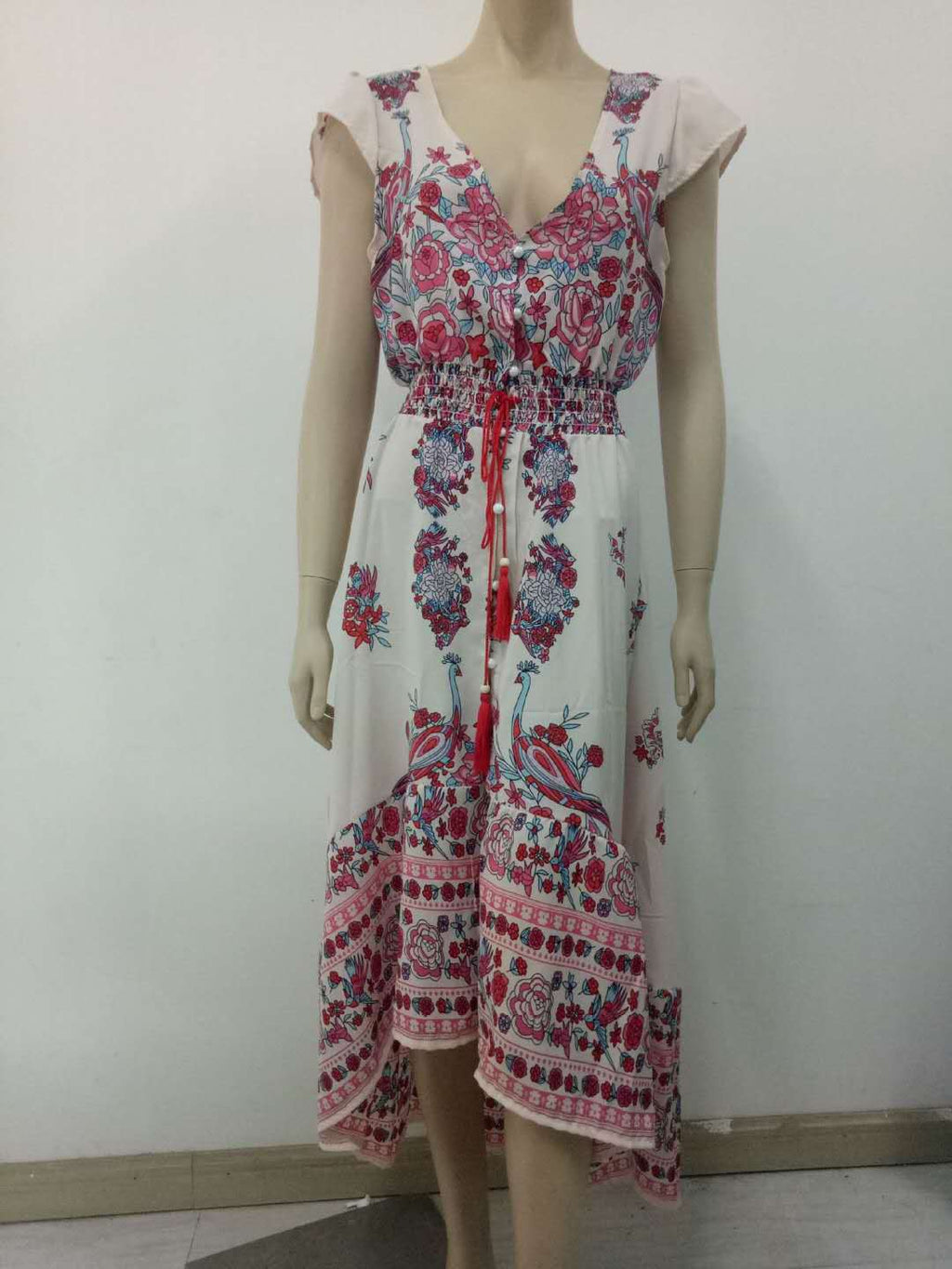 Boho Vintage Tie-Dye Minikleid