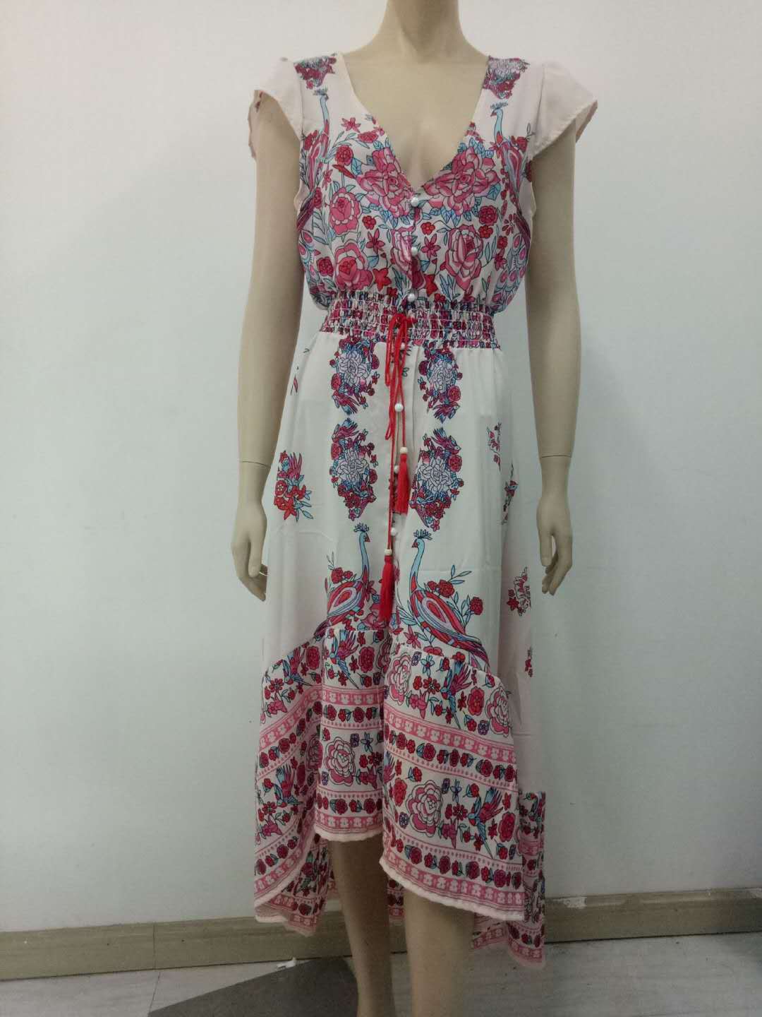 Boho Vintage Tie-Dye Minikleid