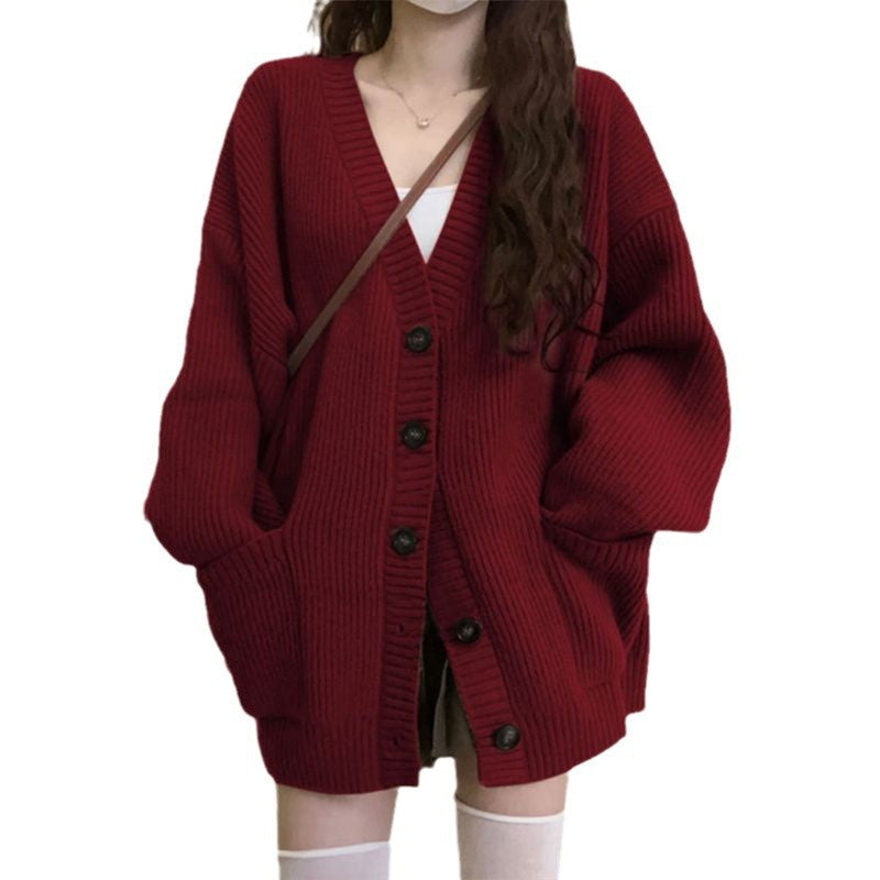 Einheitlich gefärbter Cardigan