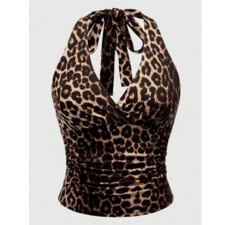 Leoparden Neckholder Top