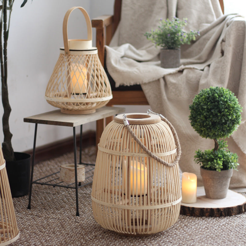 Boho Rattan Kerzenhalter