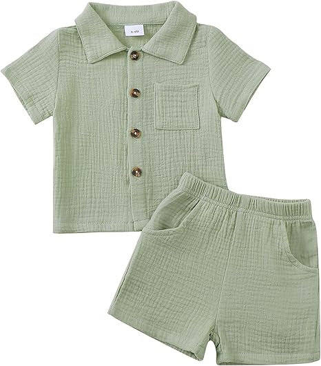Baby Baumwoll-Leinen Set mit Shorts – Bild 6 | LuxeStyle