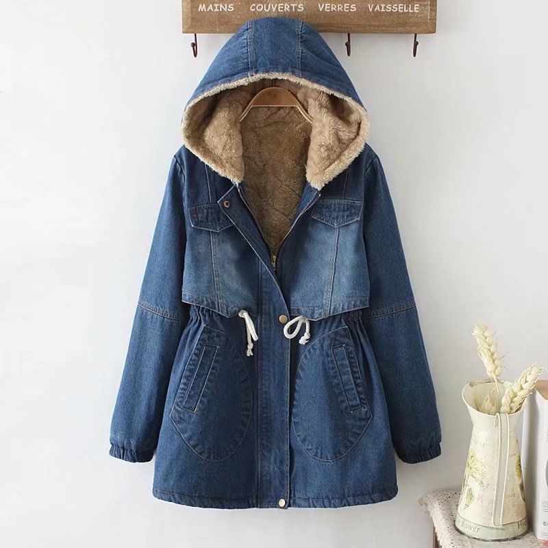 Gefütterte Jeansjacke mit Fleece-Futter