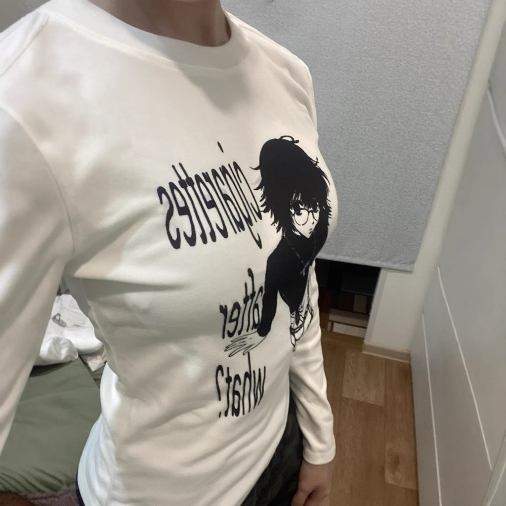 Bedrucktes Langarm-Shirt mit Rundhalsausschnitt – Bild 3 | LuxeStyle