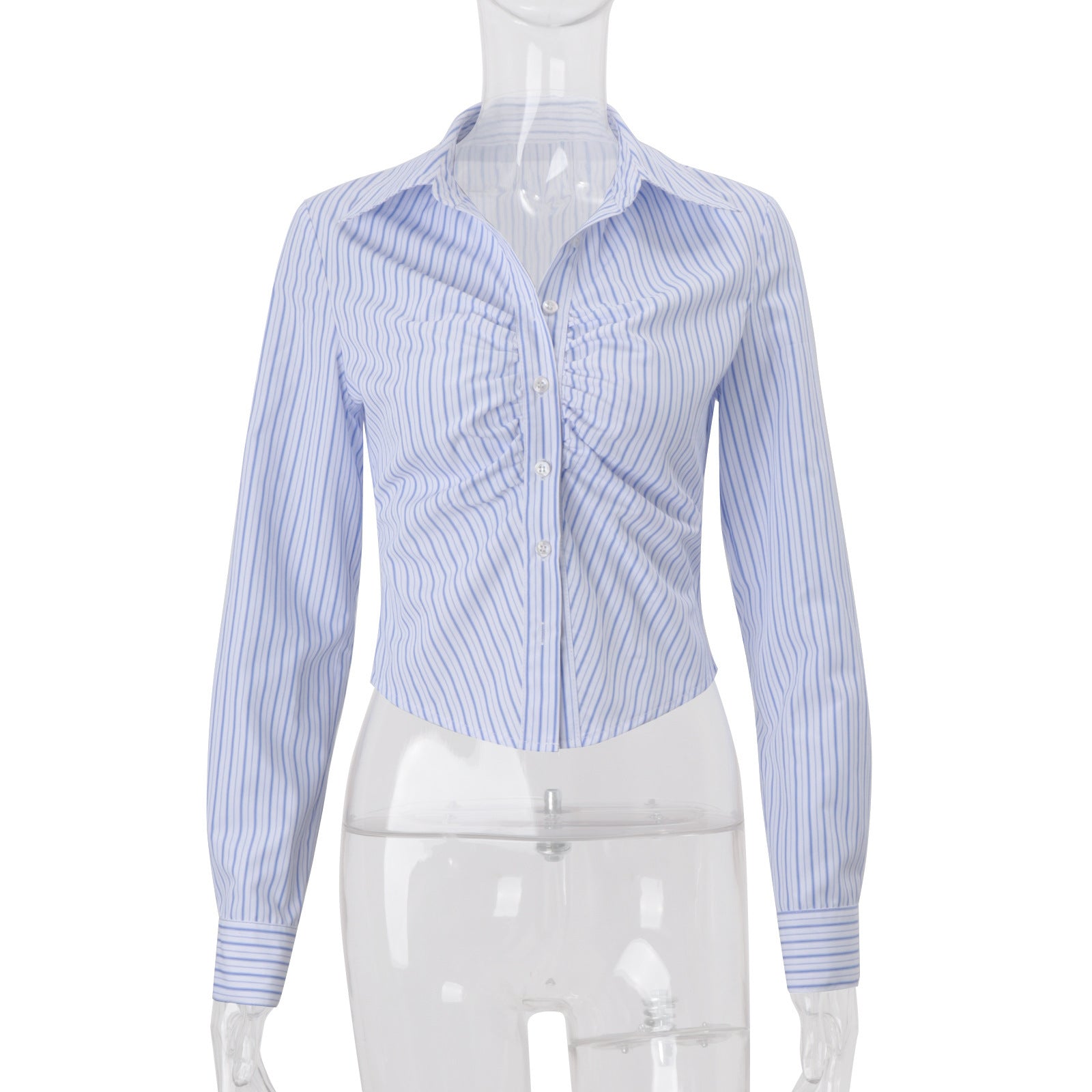 Eleganter Damen Cardigan mit Polokragen und Streifen