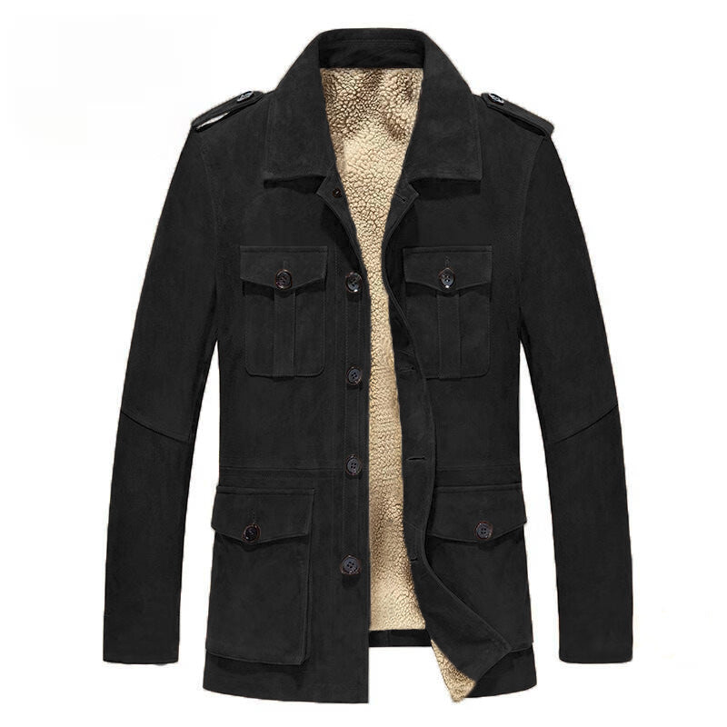 Herren Shearling-Fleece Jacke aus Kunstfell
