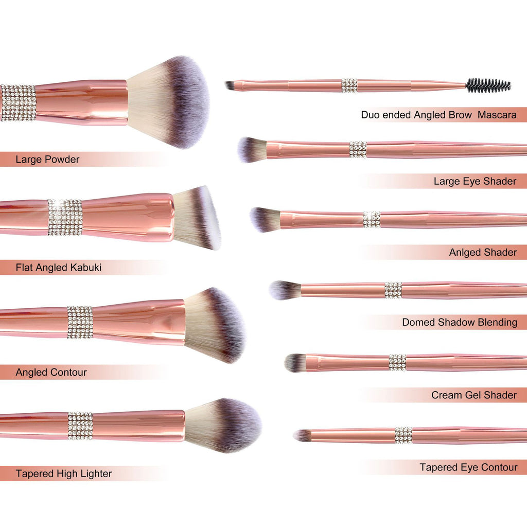 Rose Gold Make-up-Bürsten-Set mit 14 Stück