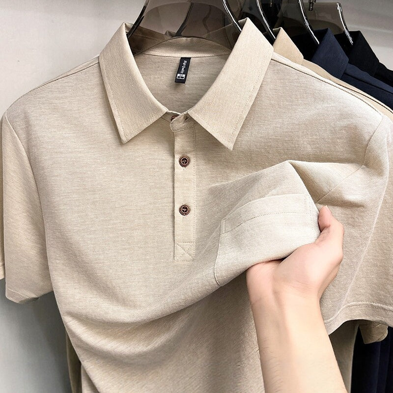Kurzarm-Shirt Leinen mit Brusttaschen
