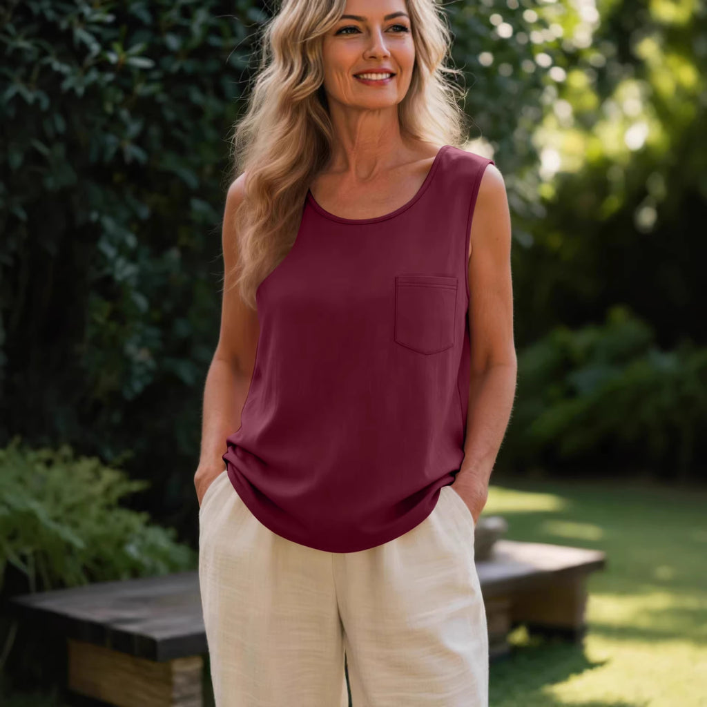 Lässiges Leinen-Baumwoll-Top für Damen – Bild 14 | LuxeStyle