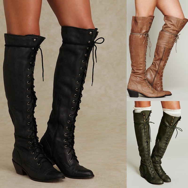 Overknee-Stiefel mit Rundspitze | LuxeStyle