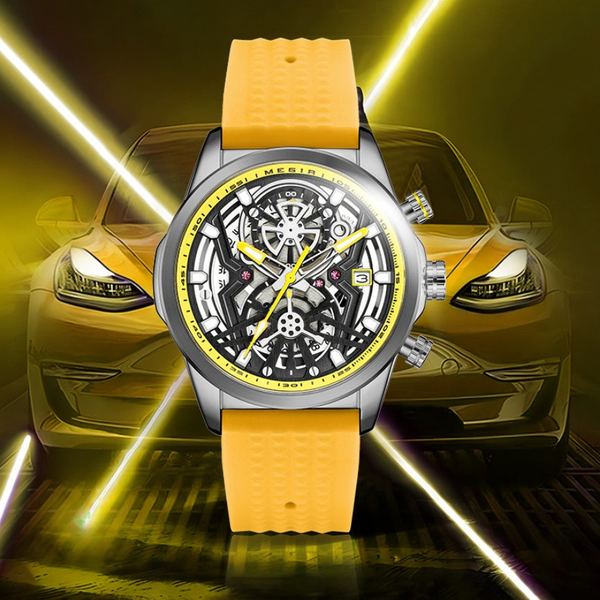Herren Quarzuhr mit Silikonarmband