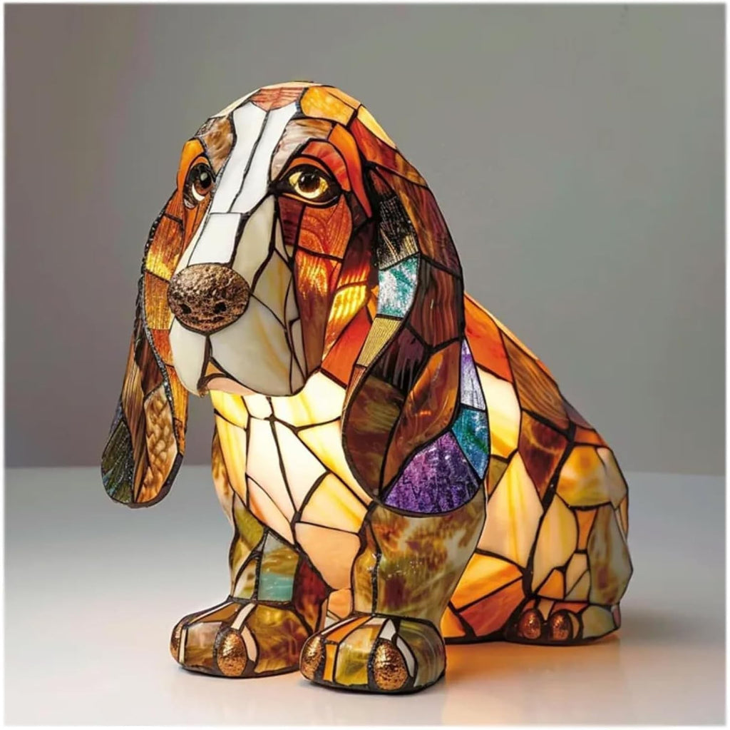 Bunte Hunde- und Katzenlampen aus Kunstharz